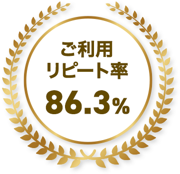 ご利用リピート率 86.3%